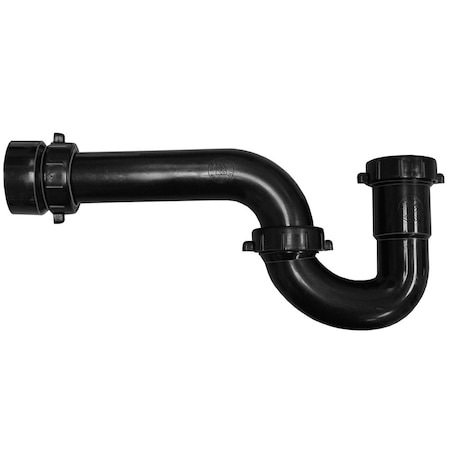 Jones Stephens 1-1/2in. Black Plastic Slip Joint P-Trap with Adapter P39003